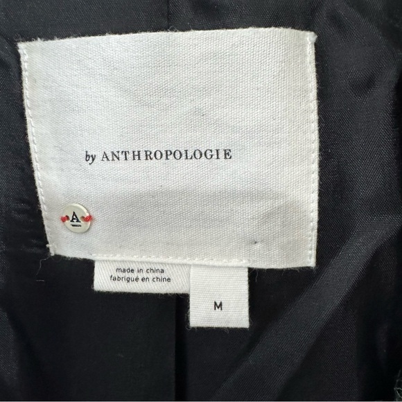 By Anthropologie Double Breasted Pea Coat, Blue Motif, Size M, - Picture 12 of 13